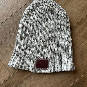 Love Your Melon Black and Cream Knit Beanie